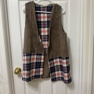 Hem & Thread Navy and Red Checkered vest